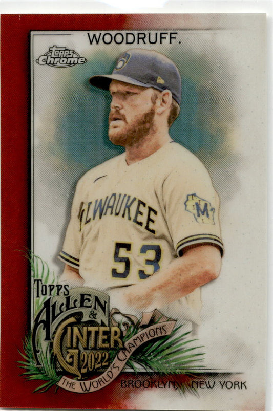 2022  Allen & Ginter Chrome Orange Refractor #239 Brandon Woodruff Brewers
