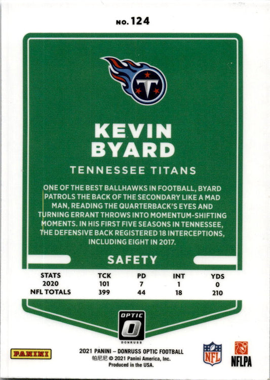 2021 Donruss Optic #124 Kevin Byard Tennessee Titans
