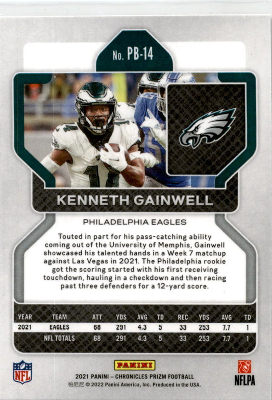 2021 Panini Chronicles Prizm Black #PB-14 Kenneth Philadelphia Eagles