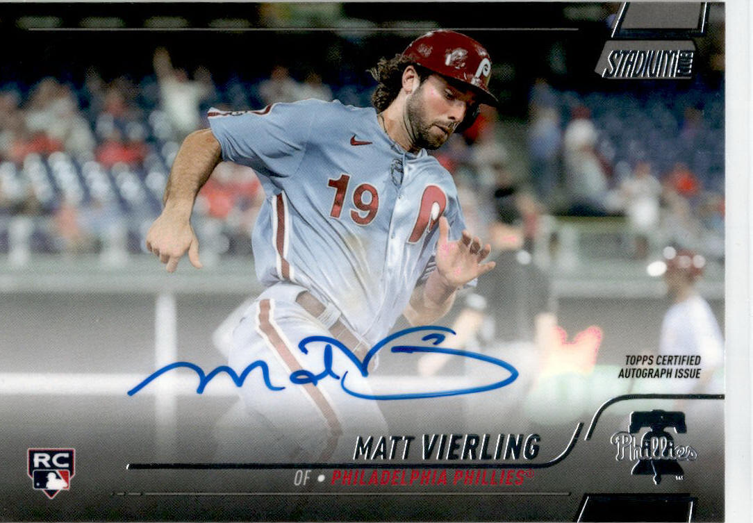 2022 Stadium Club Autographs #SCBA-MV Matt Vierling Auto Philadelphia Phillies