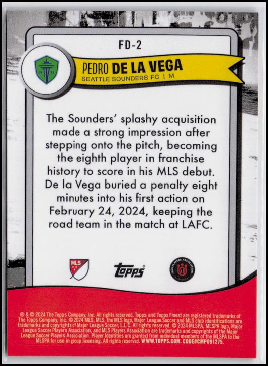 2024 Finest MLS #FD-2 Pedro de la Vega Finest Debuts