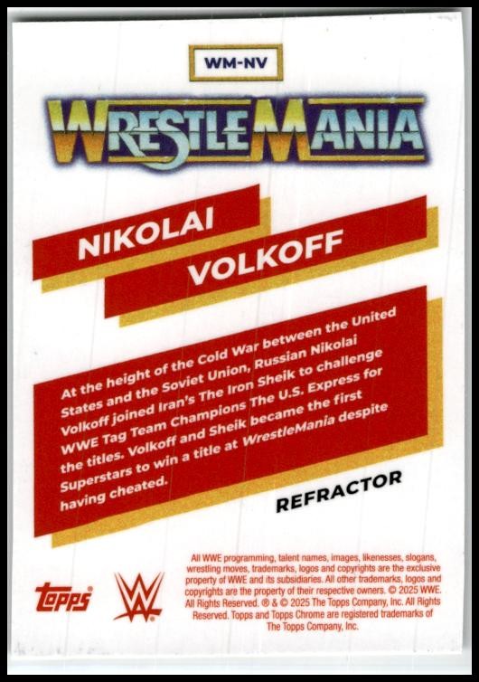 2025 Topps Chrome WWE WrestleMania Recall Refractor #WM-NV Nikolai Volkoff