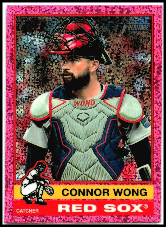 2025 Topps Heritage Chrome Pink Sparkle Refractor #235 Connor Wong Boston