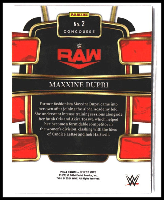 Maxxine Dupri #2 2024 Panini Select WWE Red and Blue