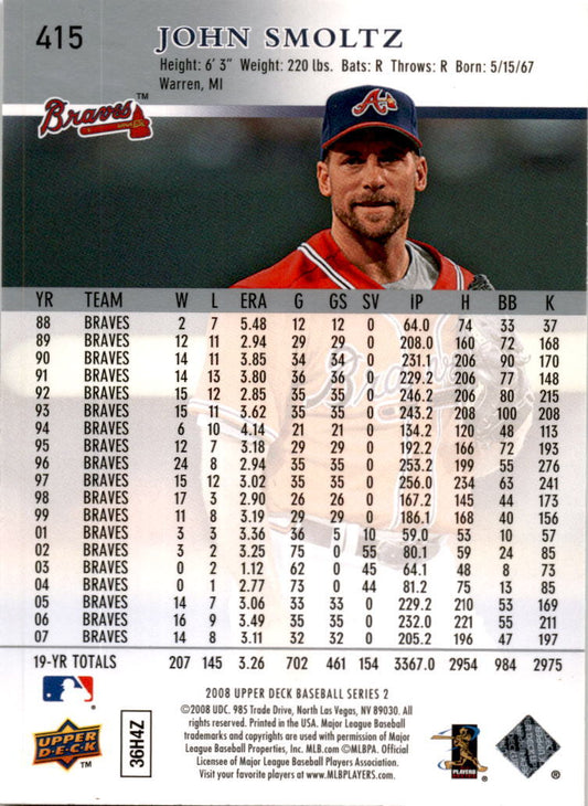 2008 Upper Deck #415 John Smoltz Atlanta Braves
