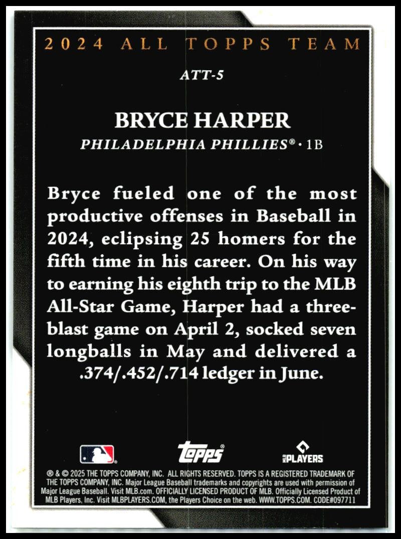 2025 Topps 2024 All Topps Team #ATT-5 Bryce Harper Philadelphia Phillies
