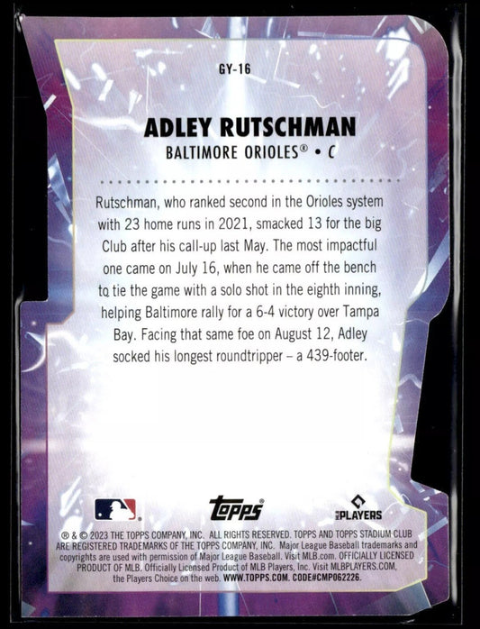 2023 Stadium Club Adley Rutschman Red #GY-16 Goin' Yard Baltimore Orioles