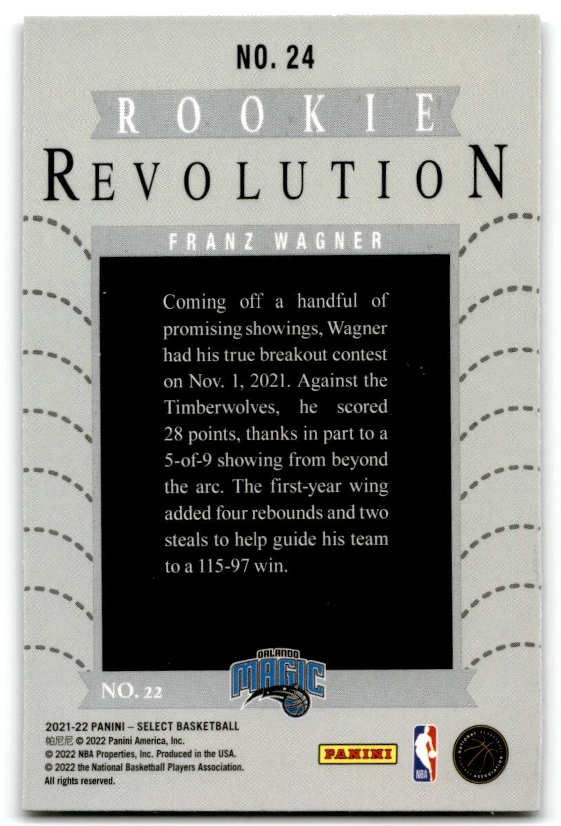 2021-22 Panini Select Rookie Revolution Franz Wagner Orlando Magic #24
