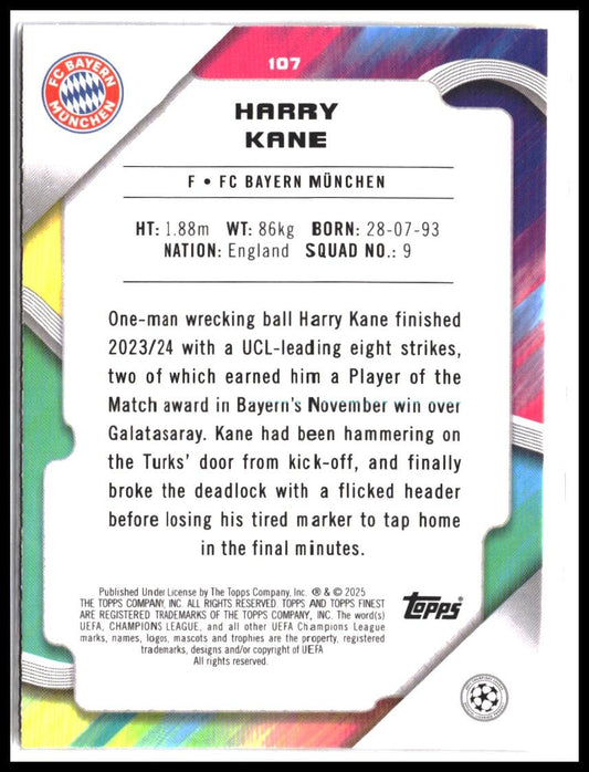 Harry Kane #107 2024-25 Finest UEFA Club Competitions