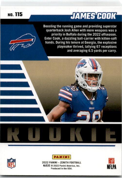 2022 Zenith #115 James Cook Rookie Buffalo Bills