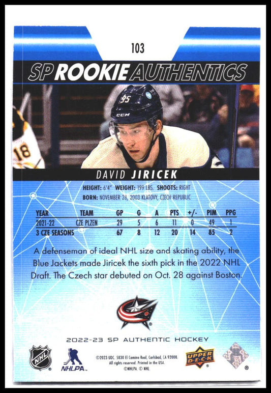 David Jiricek #103 2022-23 SP