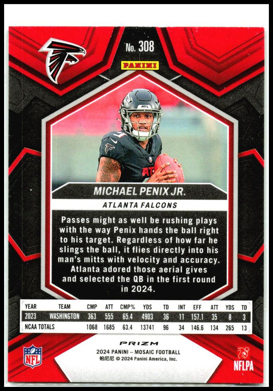 2024 Panini Mosaic Mosaic Green #308 Michael Penix Jr. Atlanta Falcons