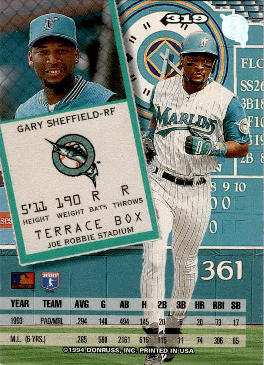 1994 Leaf #319 Gary Sheffield Florida Marlins