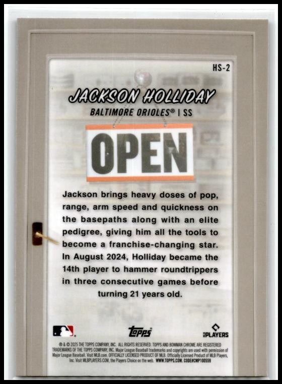 2025n Bowman Hobby Stars #HS-2 Jackson Holliday Orioles