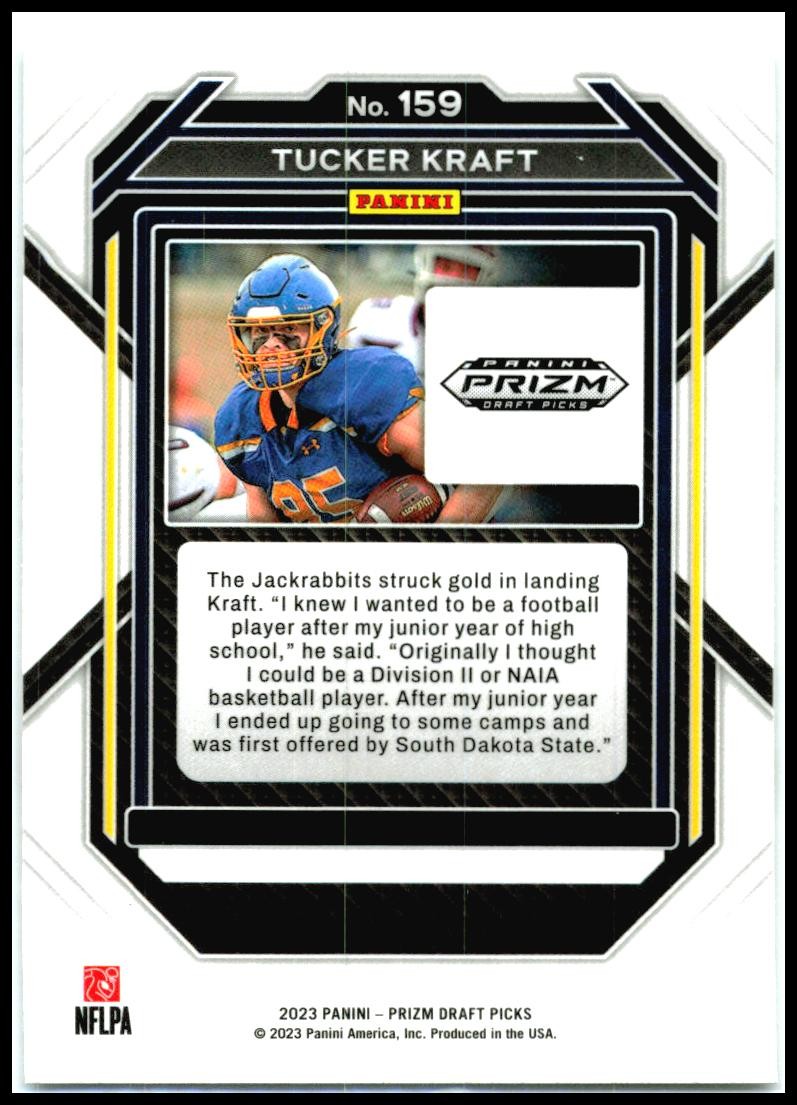 2023 Panini Prizm Draft Picks #159 Tucker Kraft South Dakota State Jackrabbits