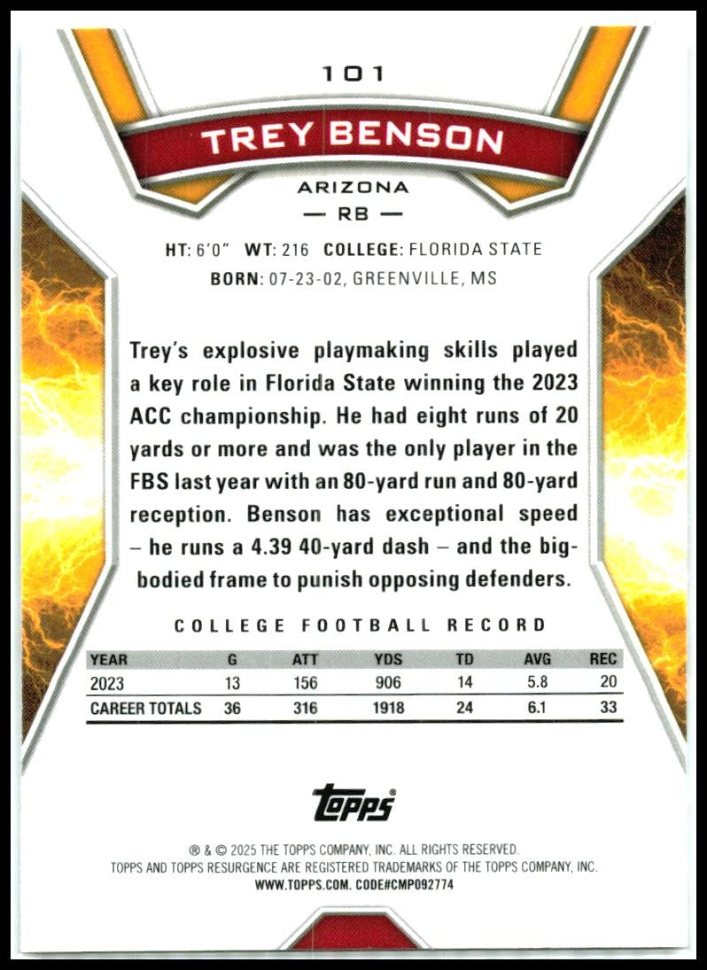 2024 Resurgence #101 Trey Benson
