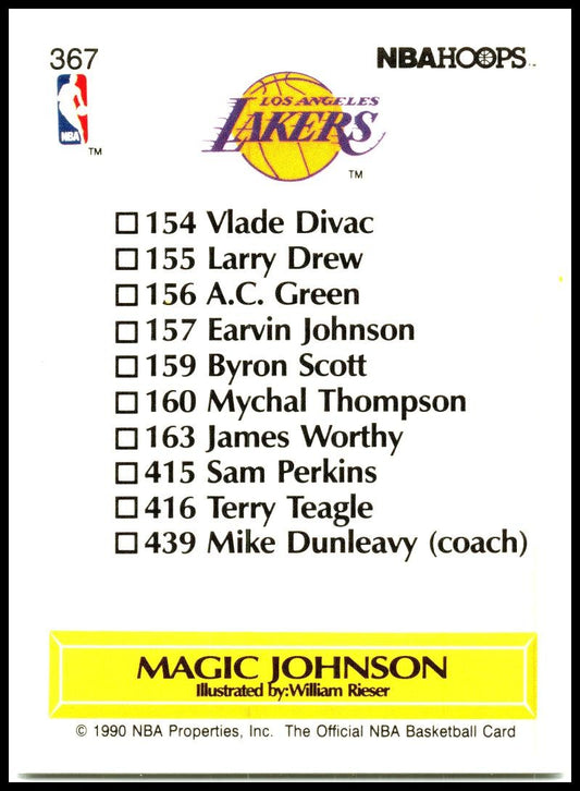 1990-91 Hoops #367 Magic Johnson Los Angeles Lakers
