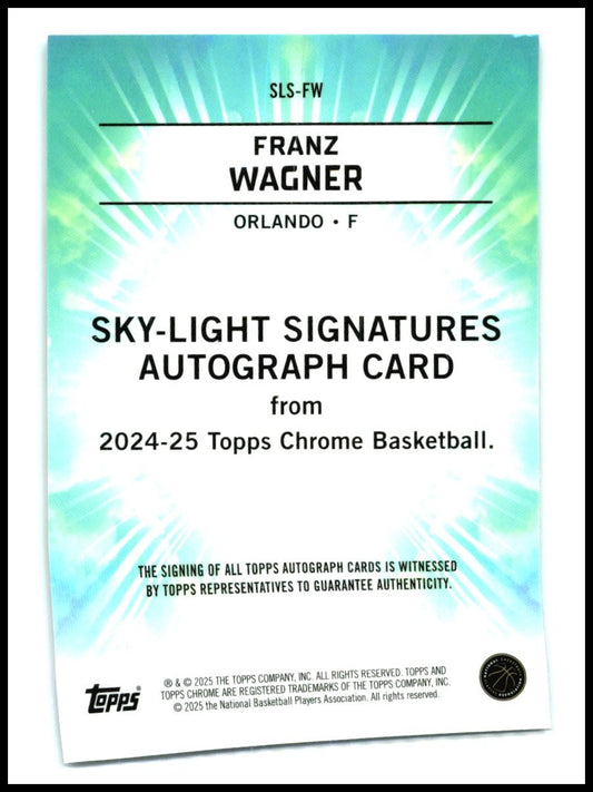 2024-25 Topps Chrome Sky-Light Signatures #SLS-FW Franz Wagner Auto Magic