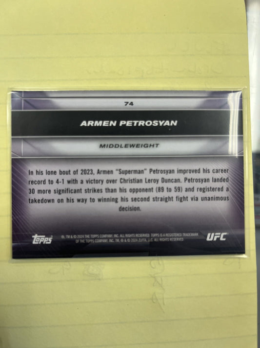 2024 Topps UFC Knockout Orange Armen Petrosyan