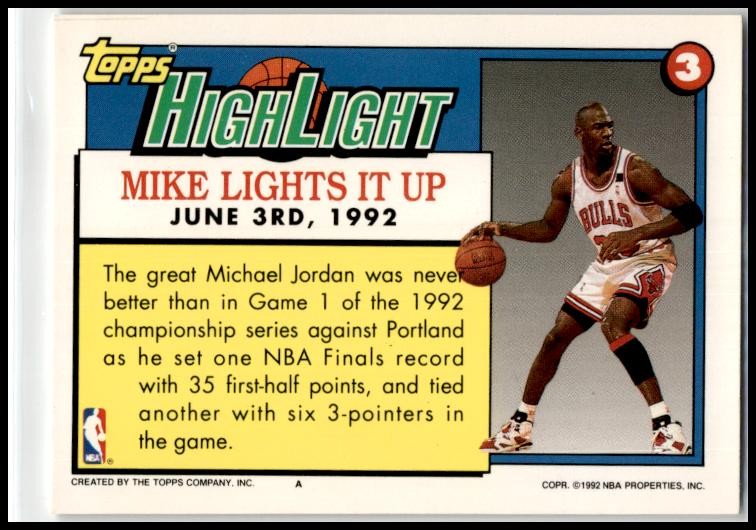 1992-93 Topps Gold #3 Michael Jordan Chicago Bulls