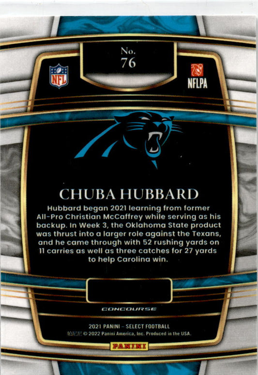2021 Panini Select #76 Chuba Hubbard Rookie