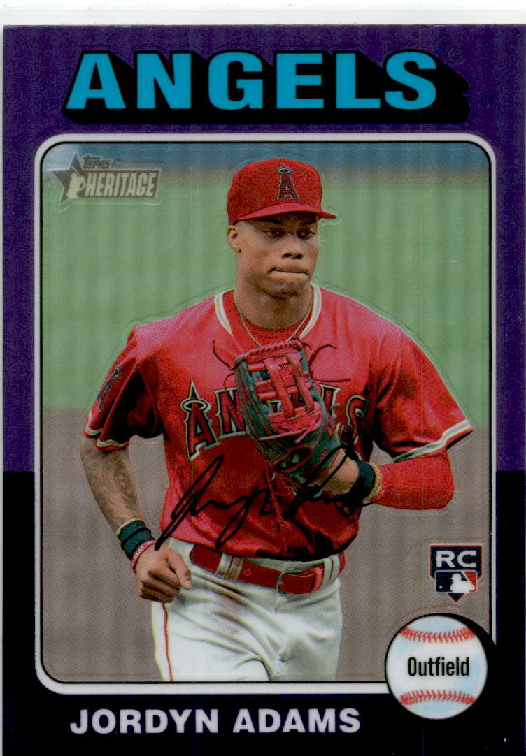2024 Topps Heritage Chrome Purple Refractor #396 Jordyn Adams Los Angeles Angels