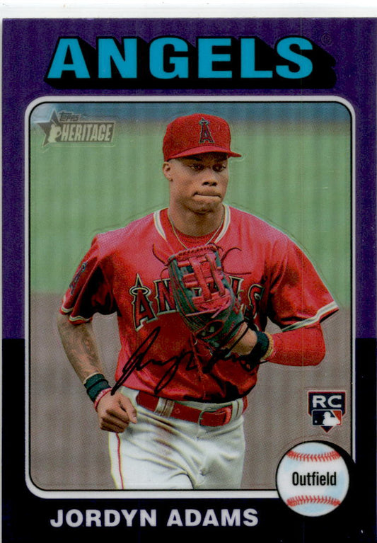 2024 Topps Heritage Chrome Purple Refractor #396 Jordyn Adams Los Angeles Angels