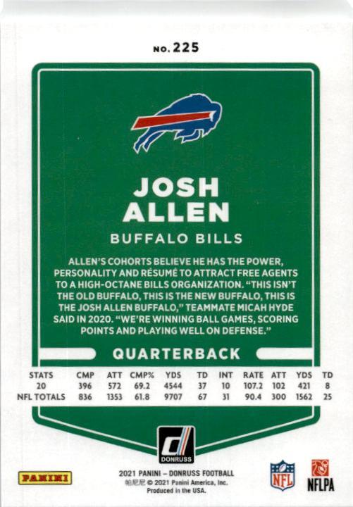 2021 Donruss #225b Josh Allen Buffalo Bills