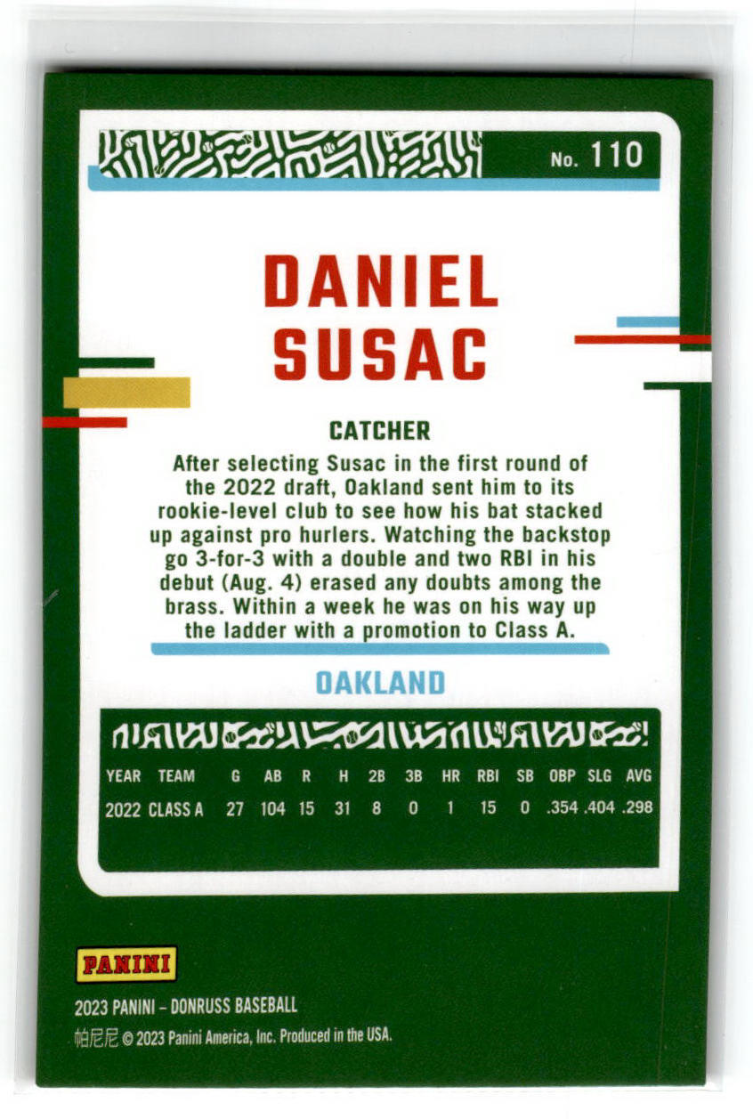 2023 Donruss  Holo Redv#110 Daniel Susac 0868/2023 Oakland Athletics.