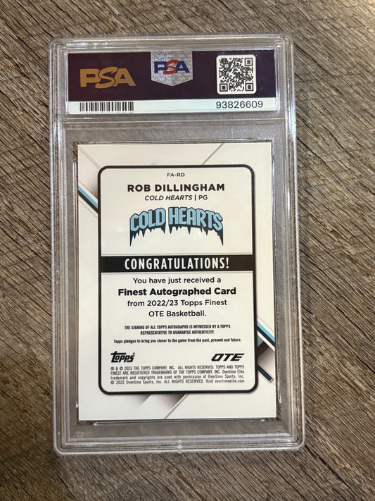 2022-23 Topps Finest OTE Blue Raywave Auto Rob Dillingham RC SP /150 PSA 9 Mint