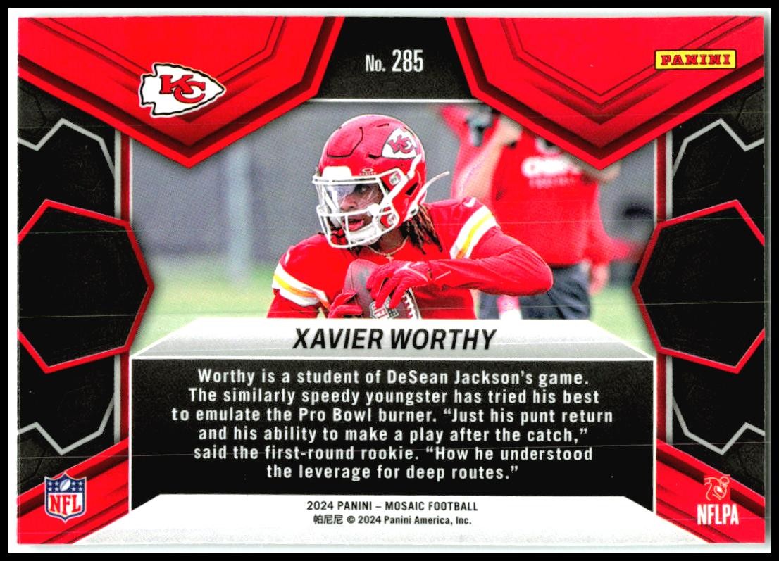 2024 Panini Mosaic #285 Xavier Worthy Kansas City Chiefs