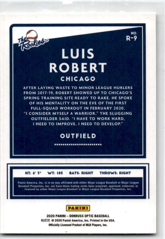 2020 Donruss Optic The Rookies #R-9 Luis Robert Chicago White Sox