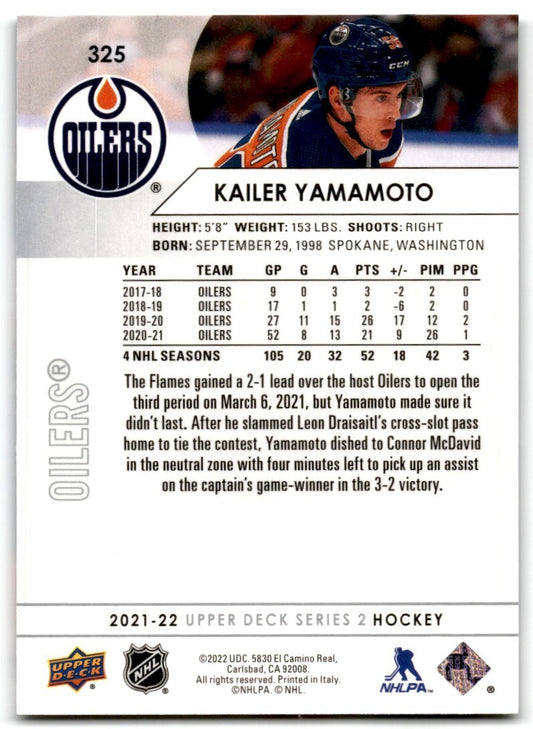 2021-22 Upper Deck Kailer Yamamoto Edmonton Oilers #325