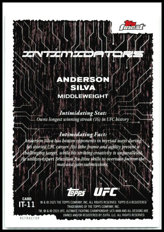 2025 Topps Finest UFC - Intimidators #IT-11 Anderson Silva