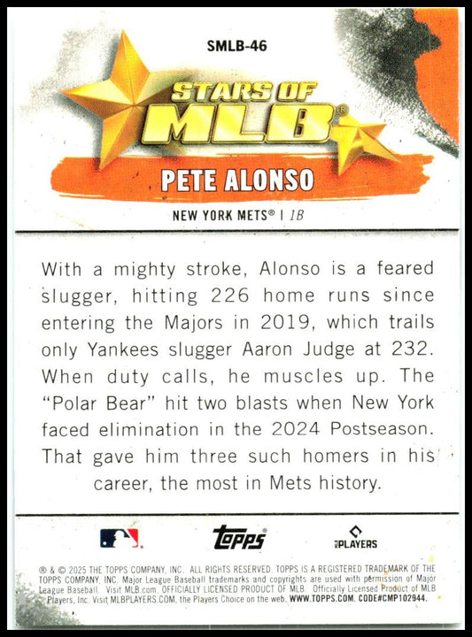 2025 Topps Stars of MLB #SMLB-46 Pete Alonso New York Mets