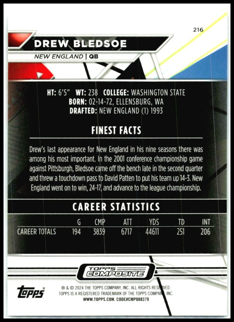 2023 Topps Composite #216 Drew Bledsoe New England Patriots