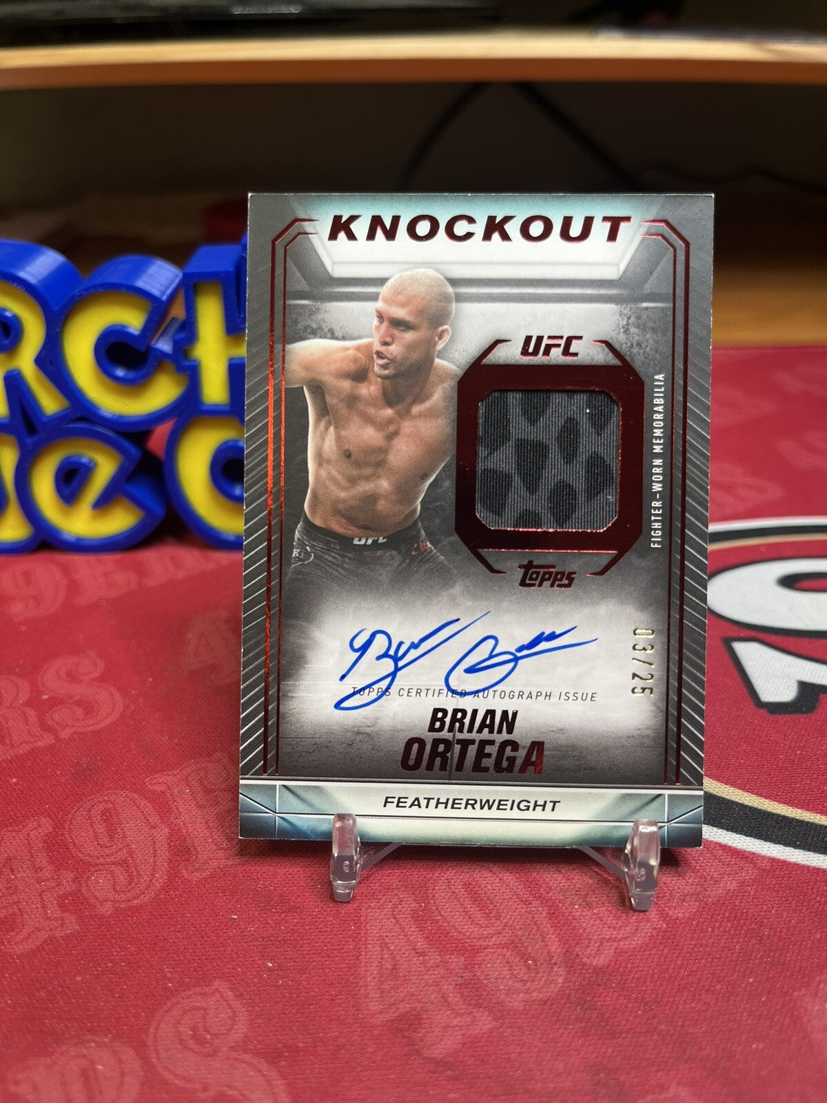 2024 Topps UFC Knockout Red KAR-BOA Brian Ortega Auto and Relic /25