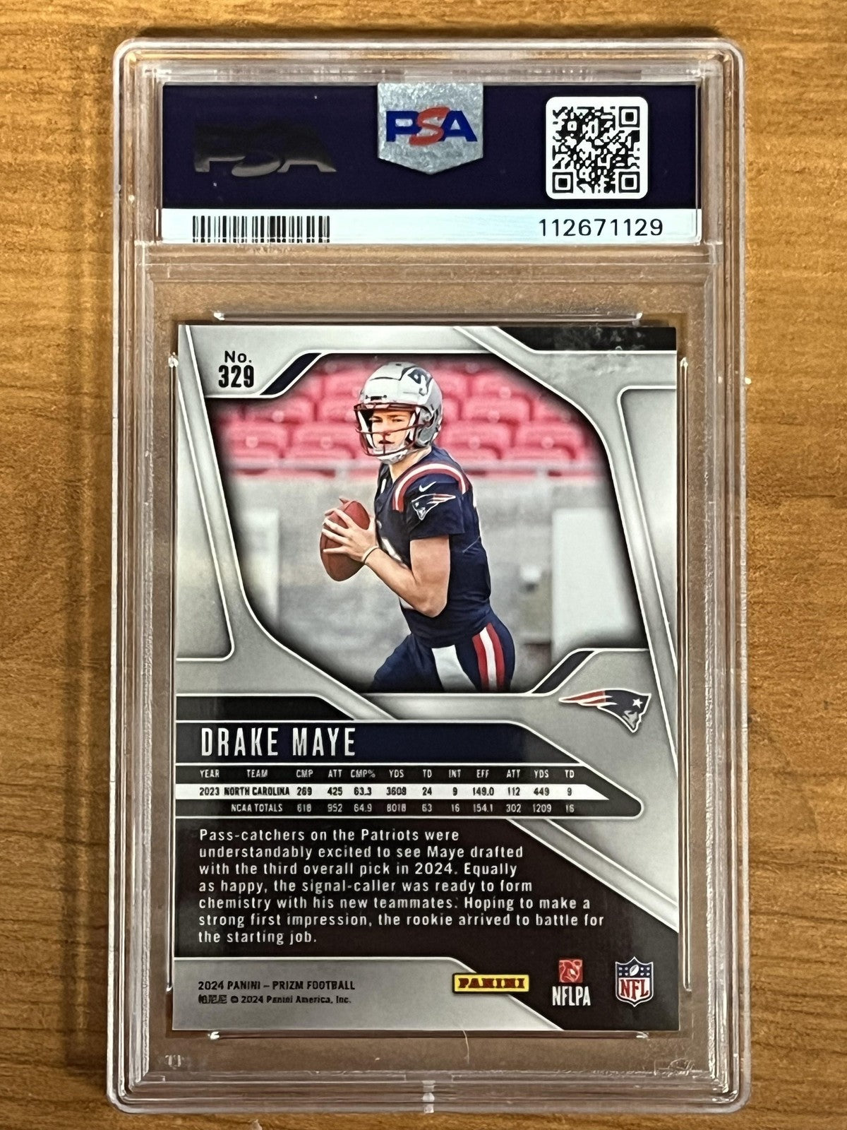 2024 Panini Prizm #329 Drake Maye Rookie New England Patriots