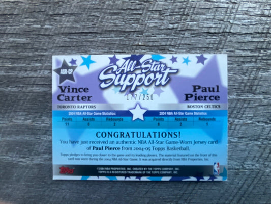 2004-05 Topps All-Star Support Relics #ASR-CP Vince Carter Paul Pierce /250