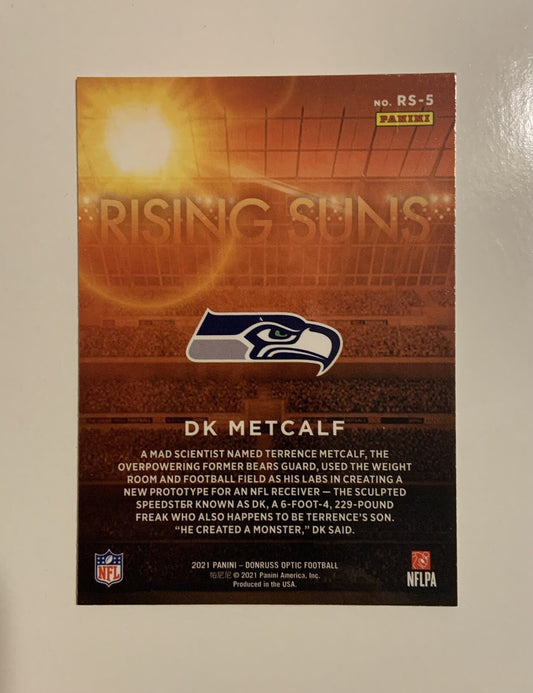DK Metcalf 2021 Panini Donruss Optic Rising Suns Insert #RS-5. Seahawks