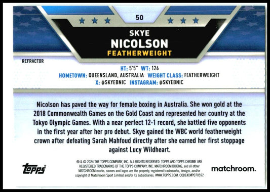 2024 Topps Chrome Refractor #50 Skye Nicolson