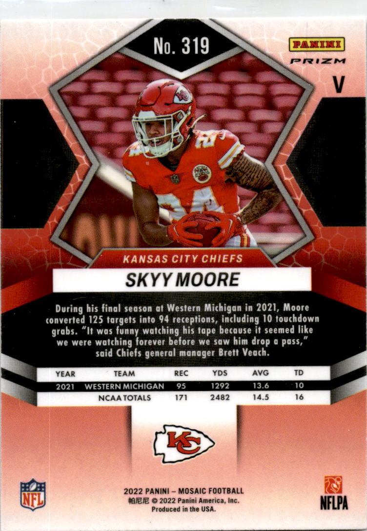 2022 Panini Mosaic Silver #319 Skyy Moore Kansas City Chiefs