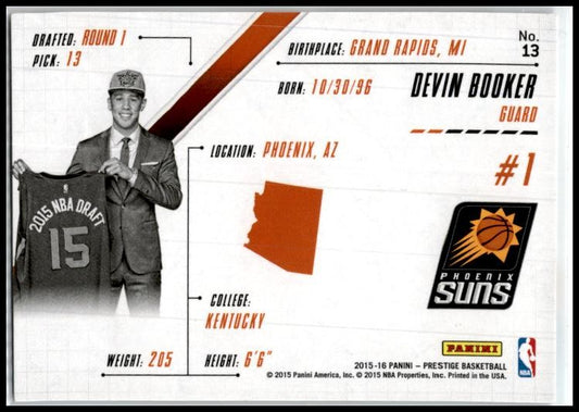 2015-16 Prestige Prestigious Picks Light Blue #13 Devin Booker Phoenix Suns