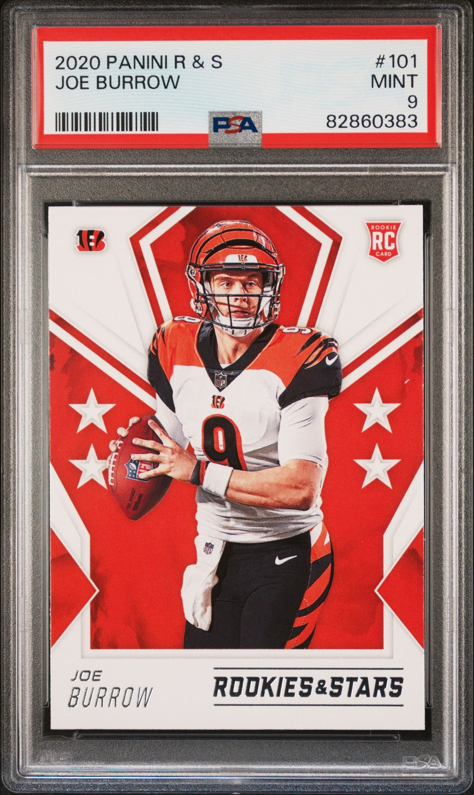 2020 Panini Rookies & Stars #101 Joe Burrow Cincinnati Bengals PSA 9 Mint