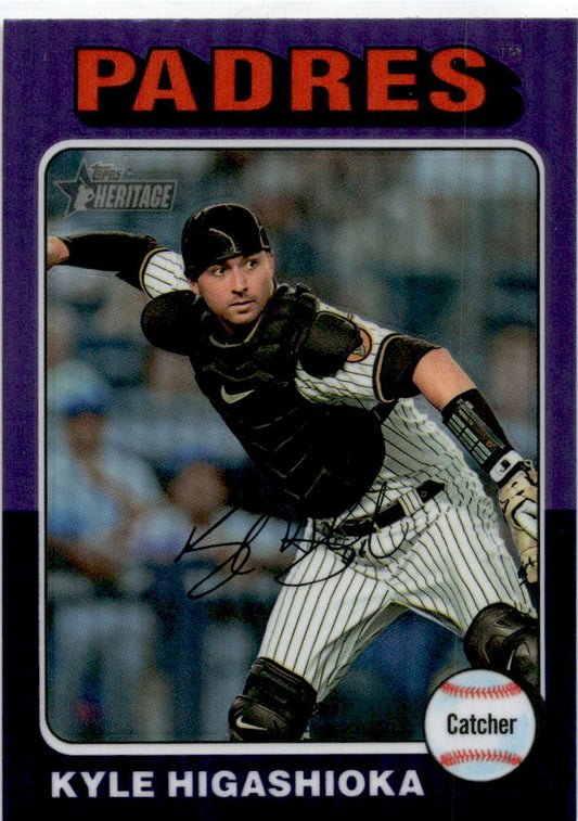 2024 Topps Heritage Chrome Purple Refractor #10 Kyle Higashioka San Diego Padres