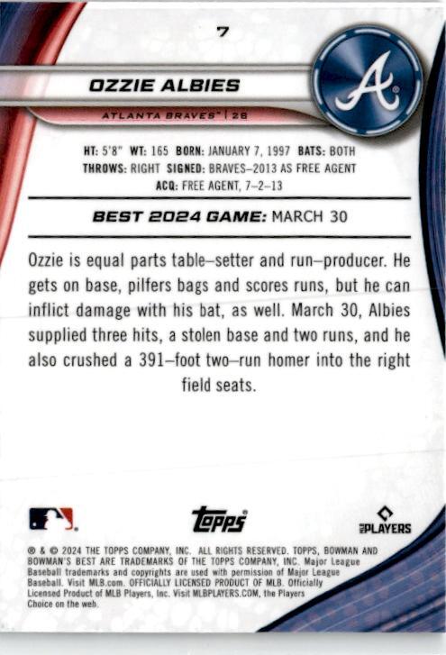 2024 Bowman's Best #7 Ozzie Albies Atlanta Braves