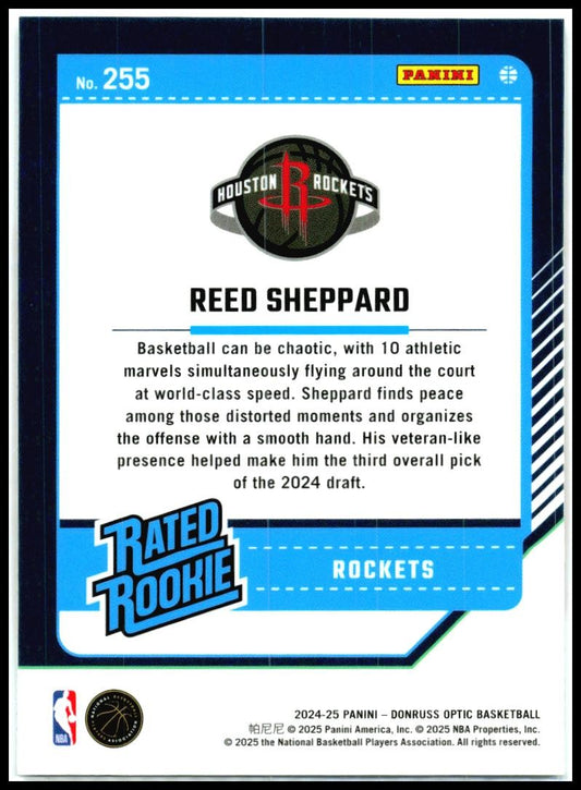 2024-25 Donruss Optic #255 Reed Sheppard Rookie Houston Rockets