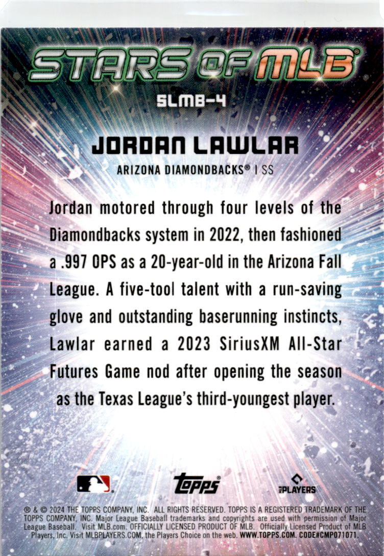 2024 Topps Stars of MLB #SLMB-4 Jordan Lawlar Arizona Diamondbacks