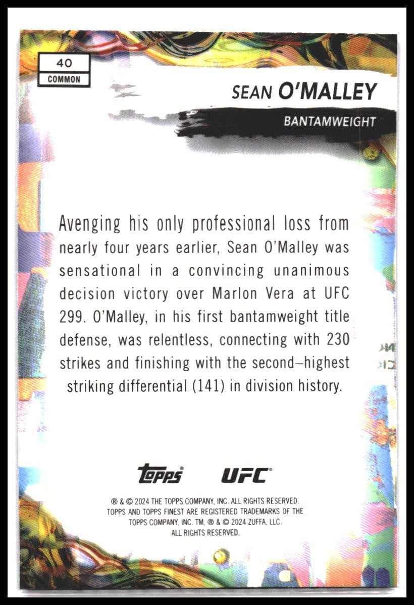 Sean O'Malley #40 2024 Topps Finest UFC