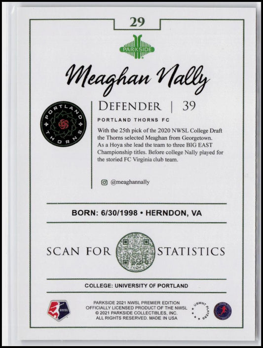 2021 Parkside NWSL Premier Edition #29 Meaghan Nally